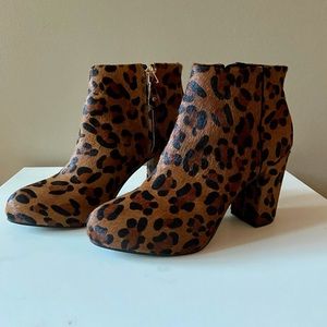 Topshop 'MILES' Leopard Print Ankle Boots